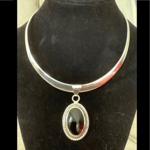 Vintage sterling silver Mexican pendant & Choker